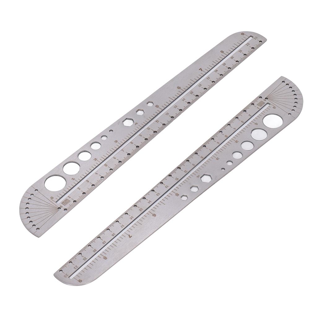 Stainless Steel Ruler Multifunctional Special Shaped Large Office Ruler with Scale Sewing Leather Measuring Tool
