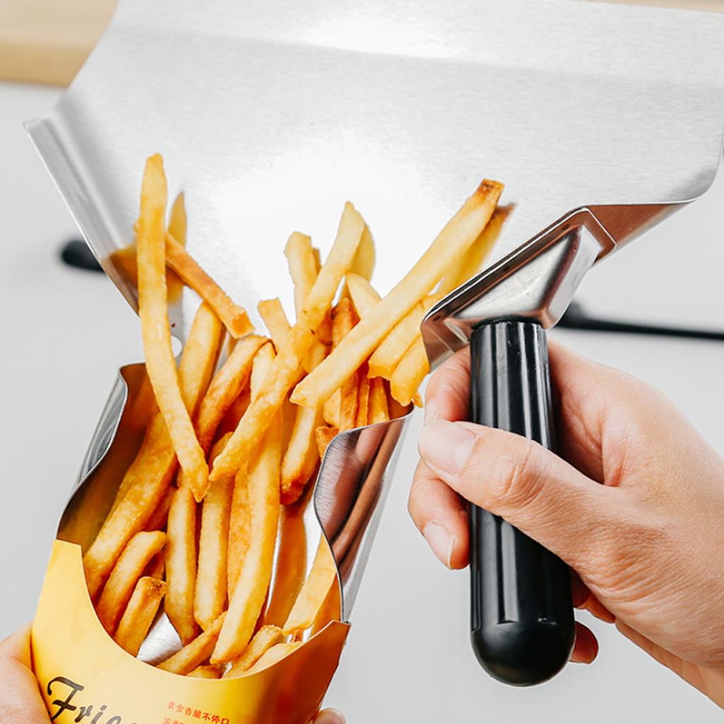 Multi Functional Kitchen Thicken Stainless Steel French Fries Shovel Chips Bagger Scooper