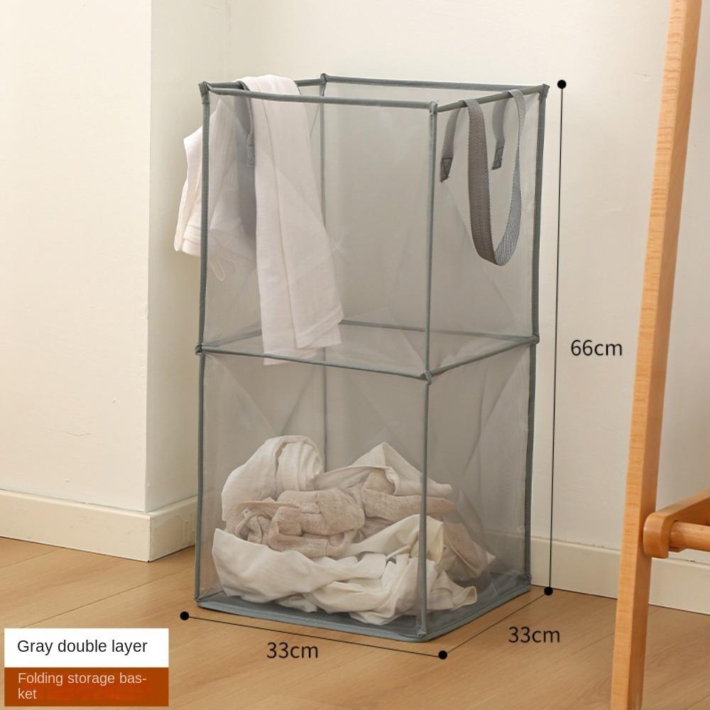 Square Laundry Basket Foldable Storage Basket New Mesh Basket