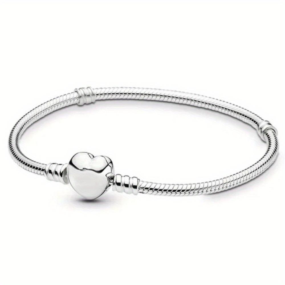 DIY Charm Bracelet Alloy Snake Chain with Arrow & Heart Beads for Jewelry Making
