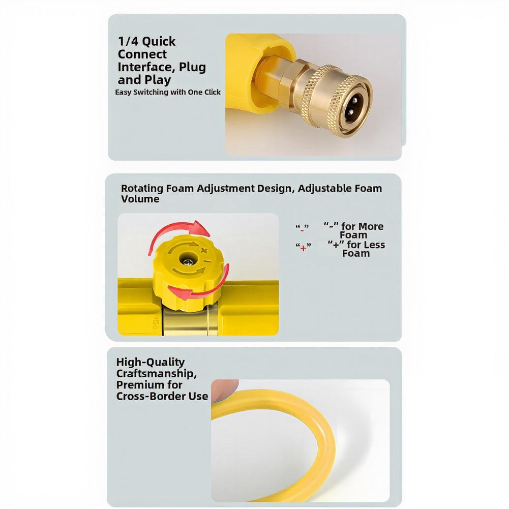 Foam Bottle Water Can Set Compatible with High Pressure Spray Machines Through Standard 1/4 Quick Connect Port