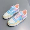 DOGHC Bílé a růžové sportovní boty pro ženy, Neformální obuv, Nízká platforma, Vulkanizované, Modrá barva