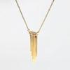 Fashion High-End Metal Copper Plated 18K Real Gold Inlaid Zircon Tassel Pendant Exquisite Collarbone Chain Simple Necklace