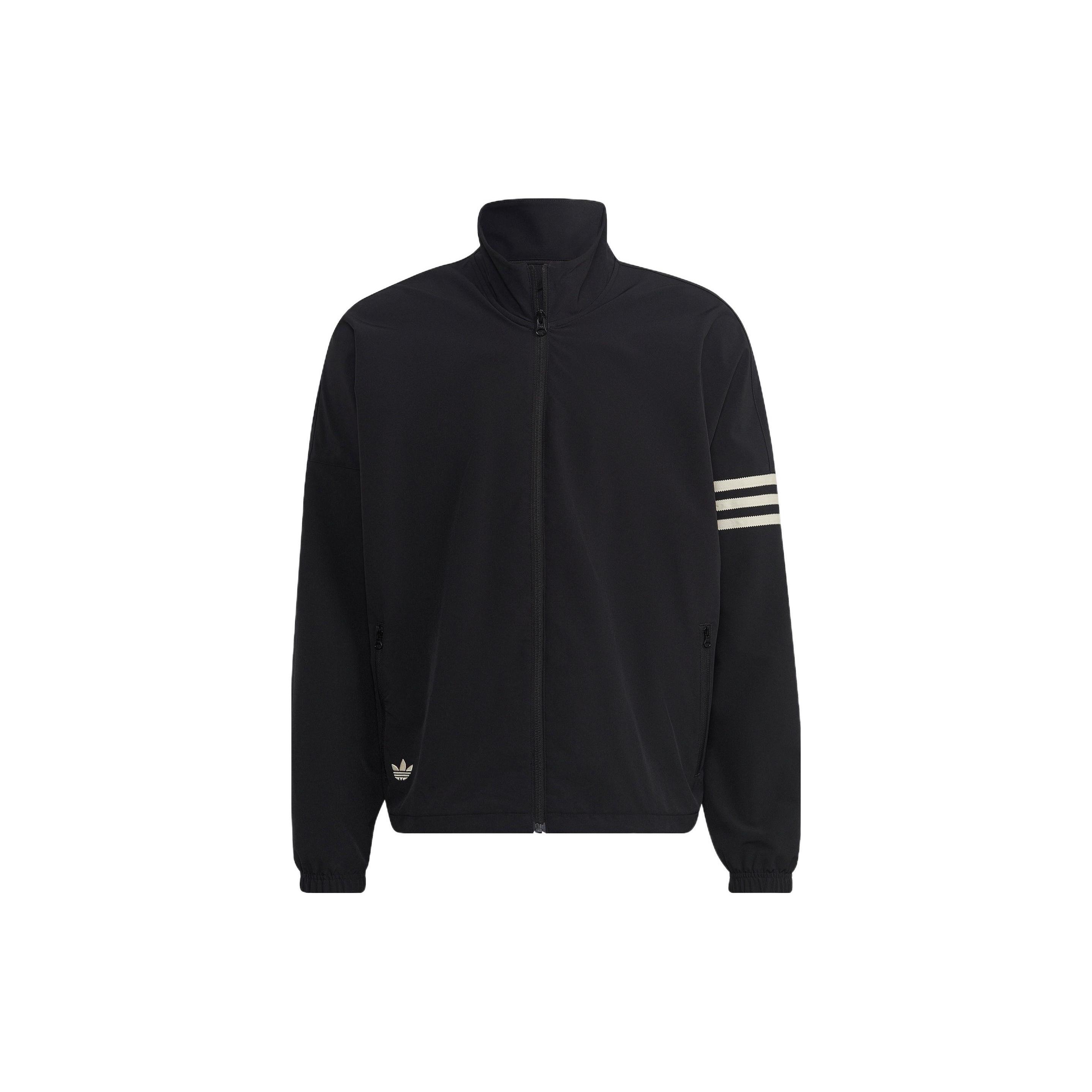 adidas Logo Printing Pattern Stripe Stand Jacket Asia Sizing Black Men s HM1868 S