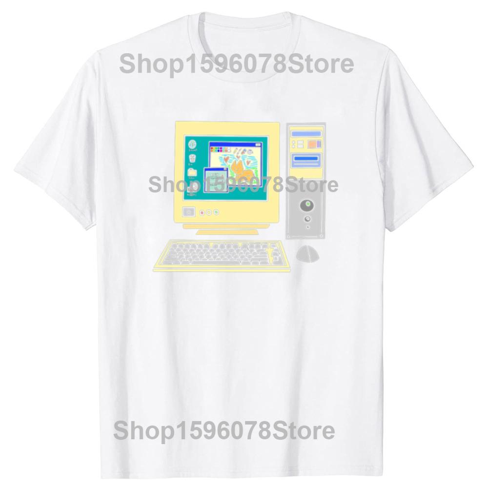 Funny An Old Computer That I Miss T Shirts Men Women Pure Cotton Humor Streetwear Tee Shirt Short Sleeve Unisex Loose Clothing