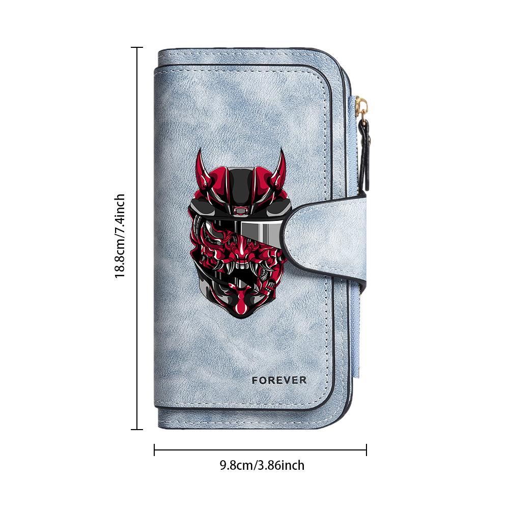 Gothic Devil Pattern Long Wallet Fashionable Multifunctional Card Holder Portable Purse