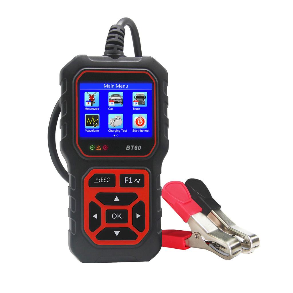 BT60 Autobatterietester 6V 12V 24V Erkennung Autobatterie-Analysator Batterie 2,4 Zoll Autobatterie-Werkzeug für Auto LKW Motorrad Wohnmobil