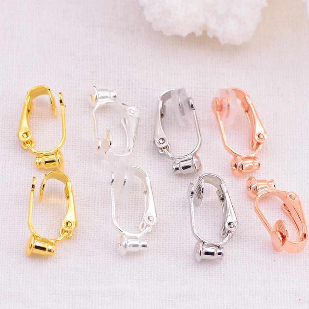 10 Pairs Ear Wire Converter Adjustable Multiple Colors Clip-on Earring Jewelry Findings Tool Earrings Adapter Supplies
