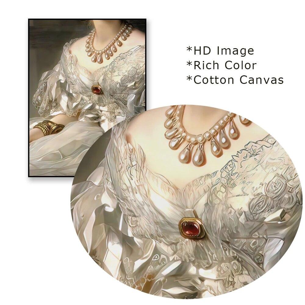 Woman Portrait Prints Baroque Art Poster Altered Art Feminine Wall Art Canvas Painting Maximalist Print Gallery Wall Decoration