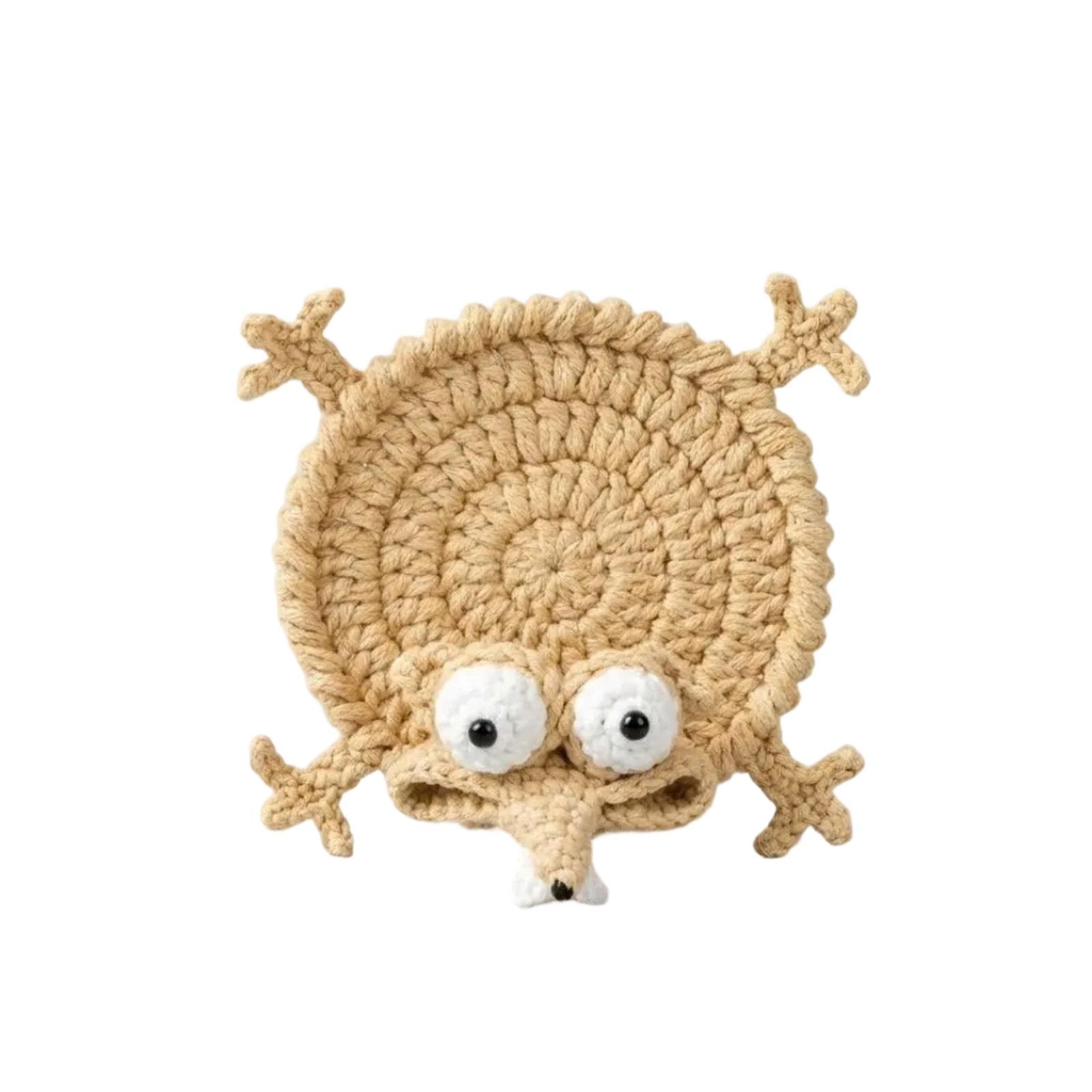 Европейский и американский мультяшный мышонок, связанный крючком, забавное животное, термостойкая и теплоизолирующая подставка жёлтый