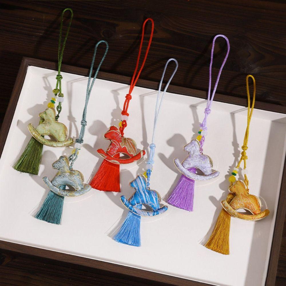 Good Luck DIY Zodiac Horse Keychain Tassel New Year Pendant Bag Charm