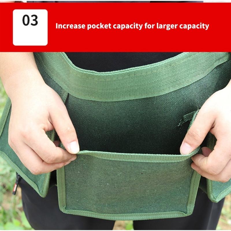 Heavy Duty Foldable Utility Pouch Reusable Storage Bag Organizer Multiple Compartments For Tools Groceries Travel Gardeners