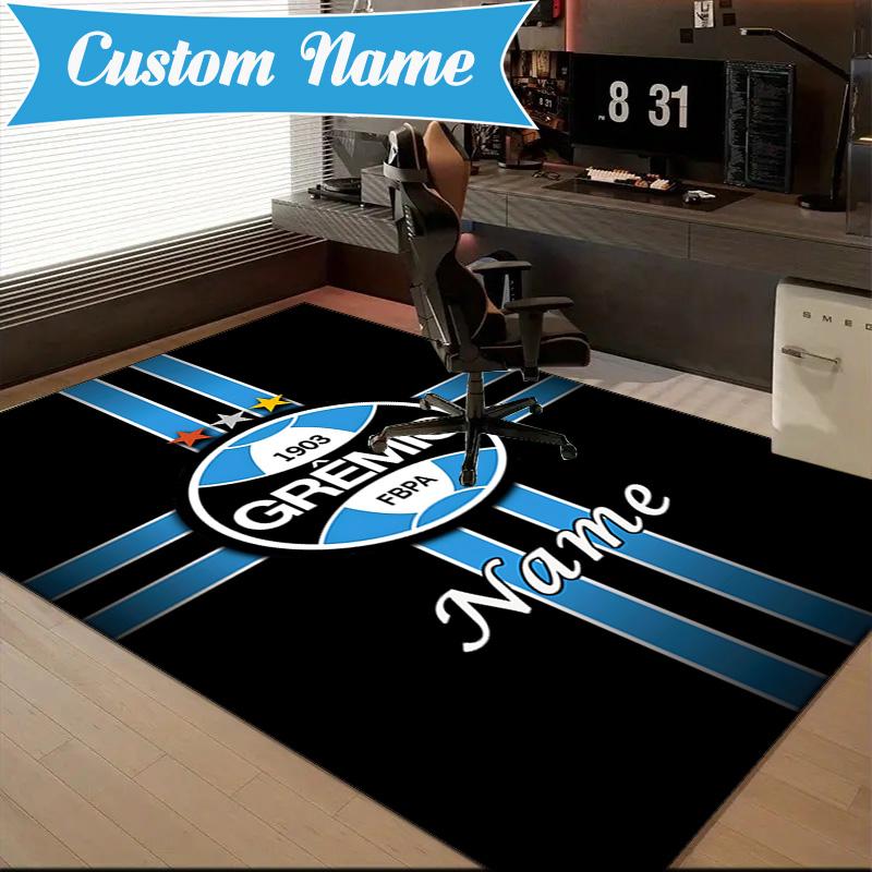 Custom Name Gremio Soccer Crest Design Rug Game Carpet, Floor Mat for Bedroom Living Room Entryway Rug, Home Decor Idea Gift for Christmas birthday