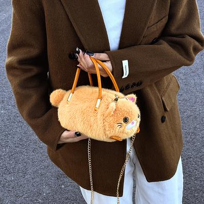 Neue kreative niedliche Kätzchen-Cartoon-Puppe Umhängetasche Mädchen ausgehen hoher Wert Handy-Tasche Flow