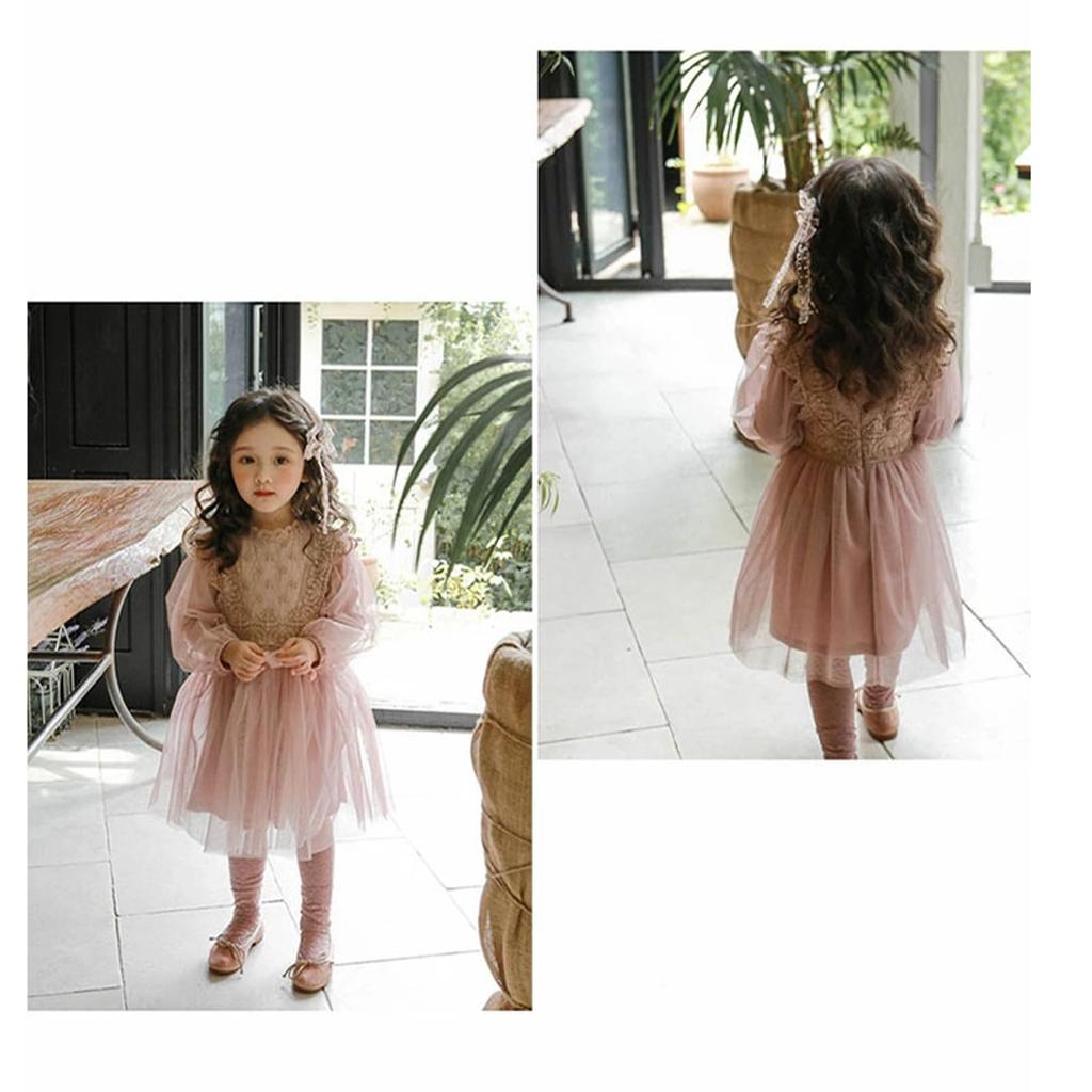 Cute Lace Skirt Princess Long Perfect for Piano Award Flower Girl Commemorative and as a 150cm [giminuo] Girls' Dress, Dress, Sleeves, Recitals,