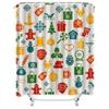 Tu Christmas Shower Curtain Festive Holiday Waterproof Decor Bathroom Xmas Pattern Holiday Decor Festive Shower Curtain Holiday