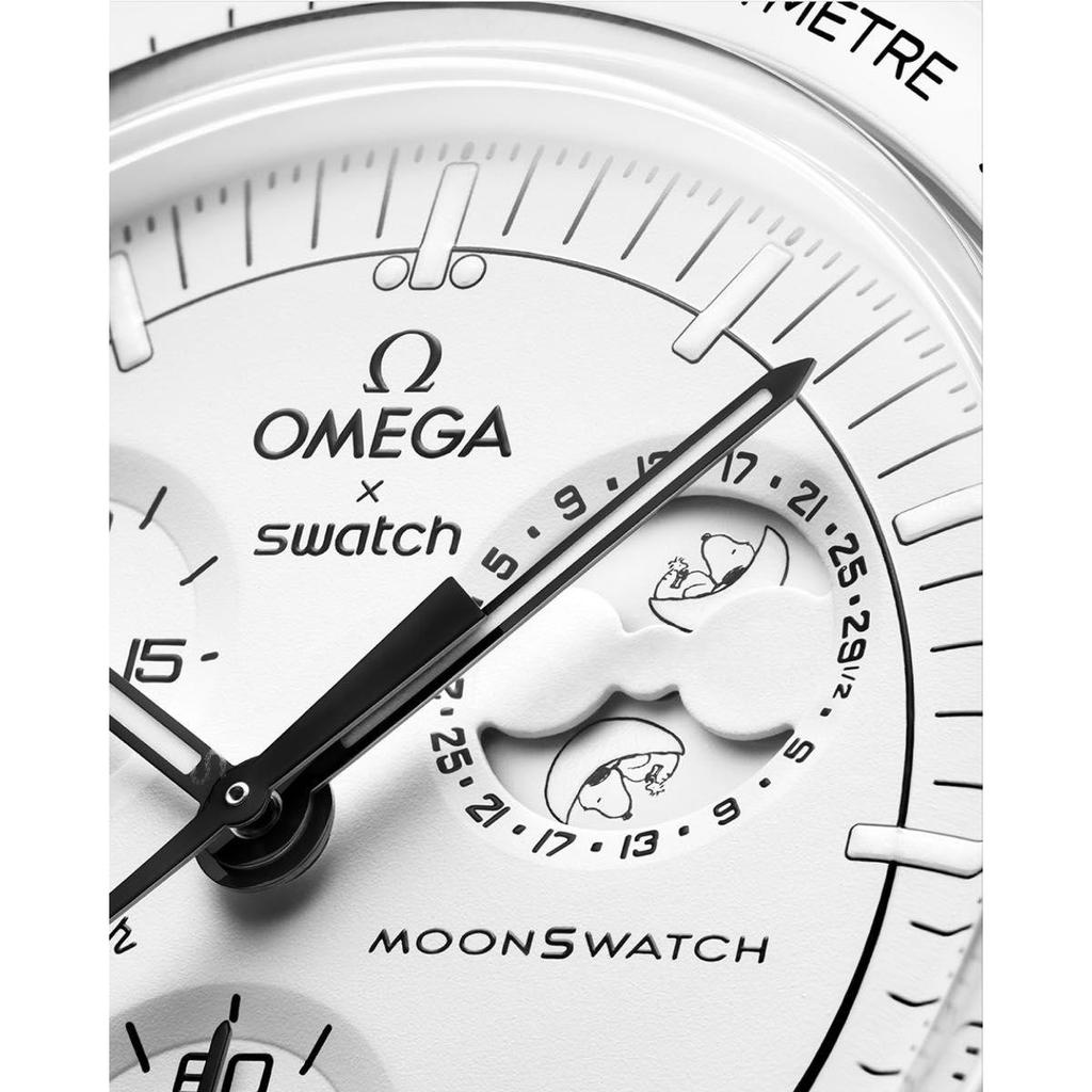 Used White Snoopy Moon Omega Swatch Moonswatch Moon Speedmaster Omega Swatch New