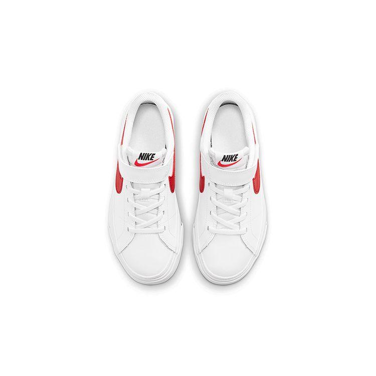 Nike Court Legacy Casual Slip-Resistant Shock-Absorbing Durable Low-Top Kids Skate Shoes Kids sneaker White Red DA5381-105