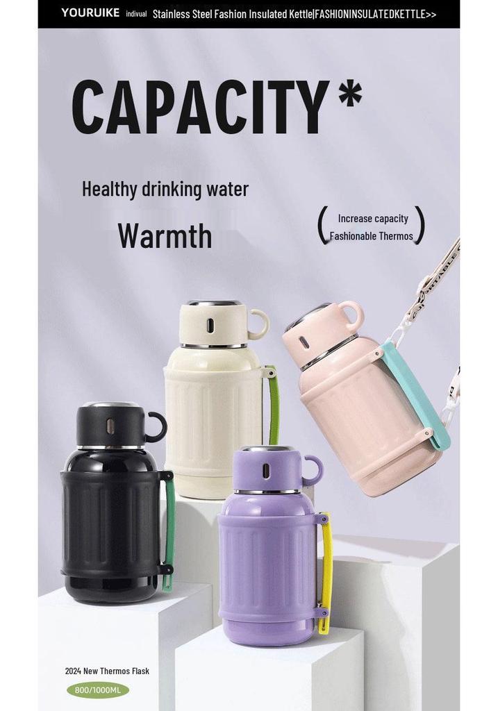 Large Capacity Insulated Thermos Flask – Portable Water Cup for Students, Men & Women