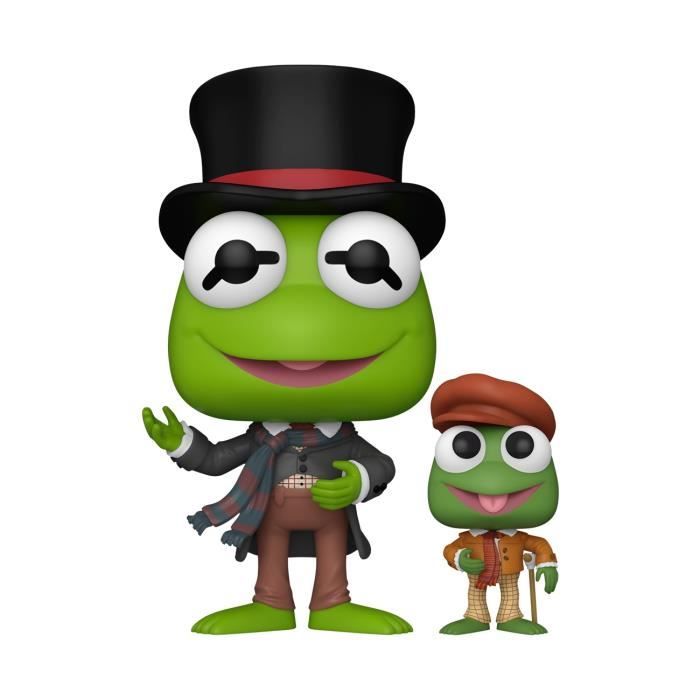 Figurine Funko Pop! Disney : The Muppet Christmas Carol - Kermit Avec Tiny Tim - Gris - Multicolore - Mixte