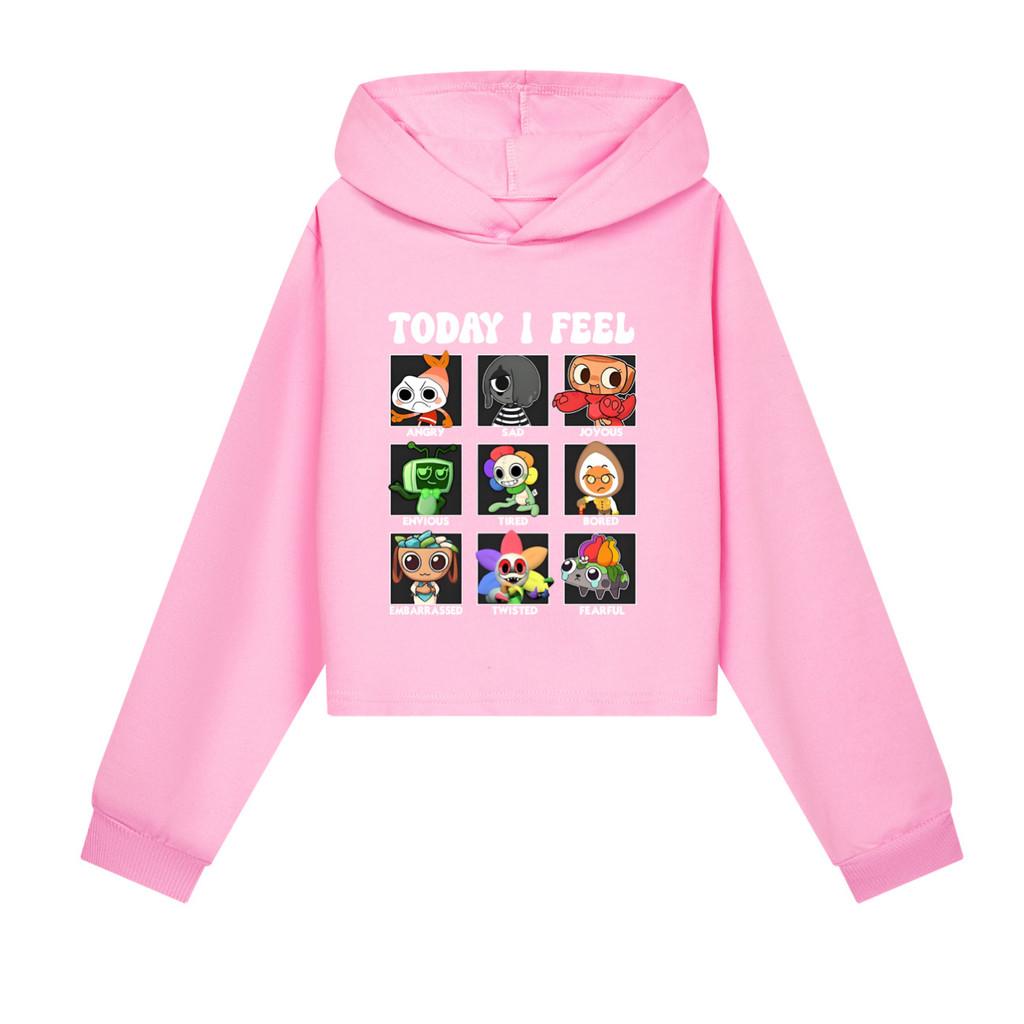 5405 Barn Flickor Dandy World Tryckta Ytterkläder Långa Ärmar Huvtröjor