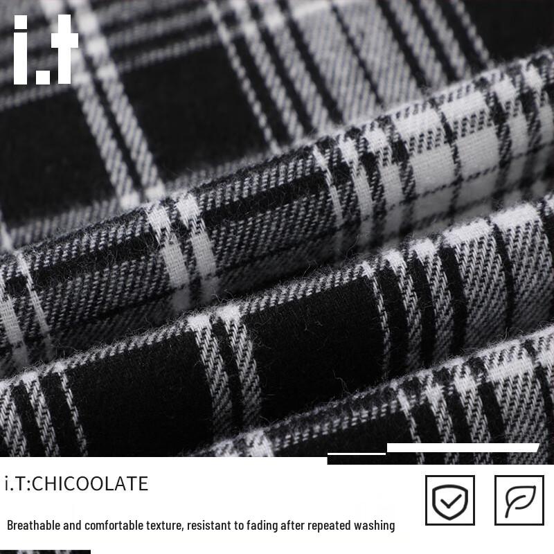 Men's Japanese Style Plaid Long-Sleeve Shirt