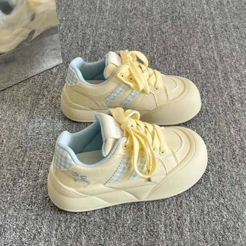 

Casual board shoes women s new summer platform white shoes with skirts and bread shoes 40 жёлтый