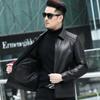 Spring and Autumn New Men's Genuine Leather Jacket Men's Goat Leather Jacket Lapel Business Dad Casual Jacket Versatile