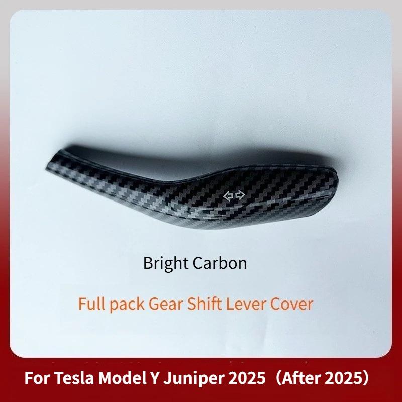 For Tesla Model Y Juniper 2025 ABS Carbon Fiber Steering Wheel Panel Button Trim Sticker Gear Lever Trim Interior Accessories