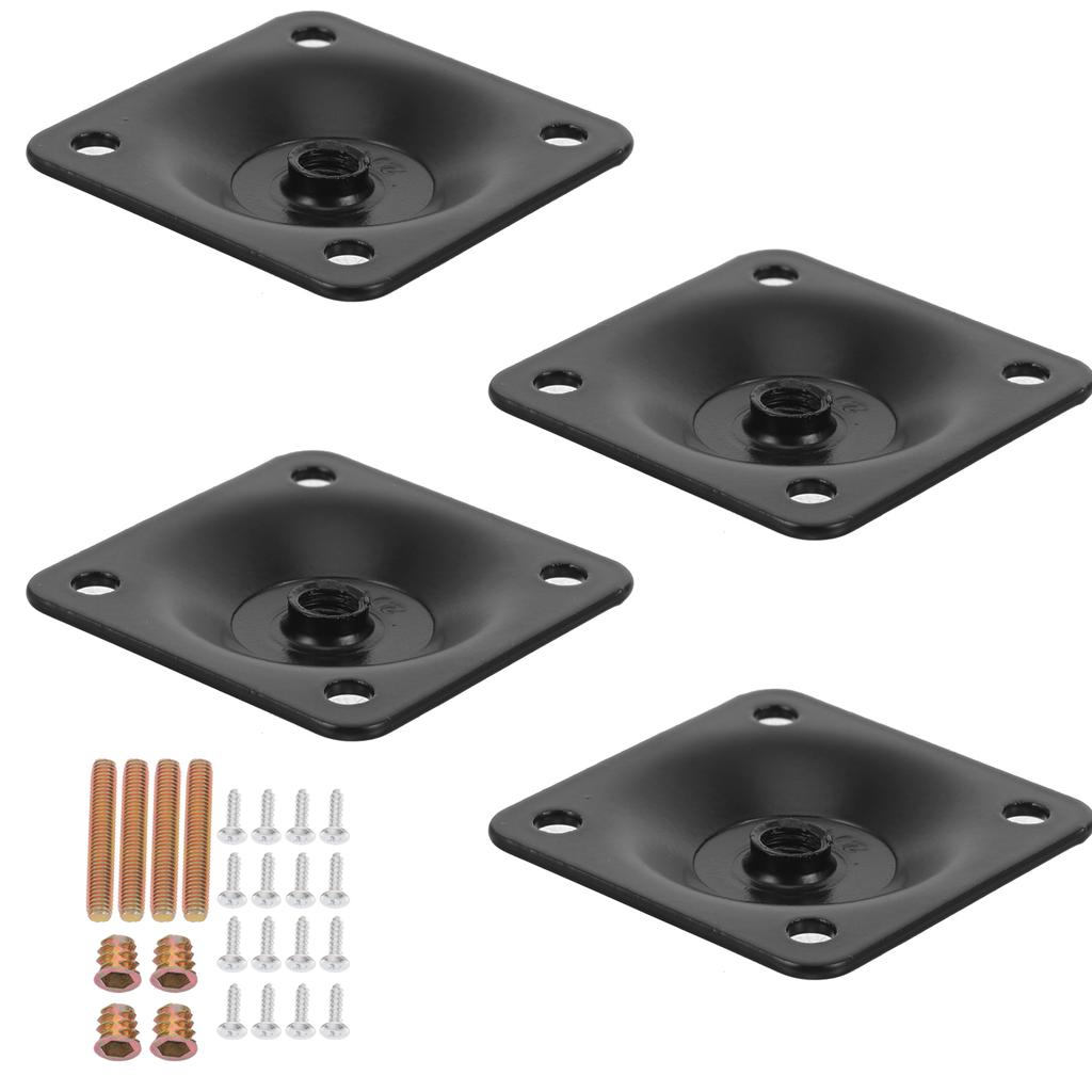 1 Set Thick Iron Furniture Leg Mounting Plates Table Leg Brackets Connector Sofa Couch Desk Legs Repair Hardware Accessories