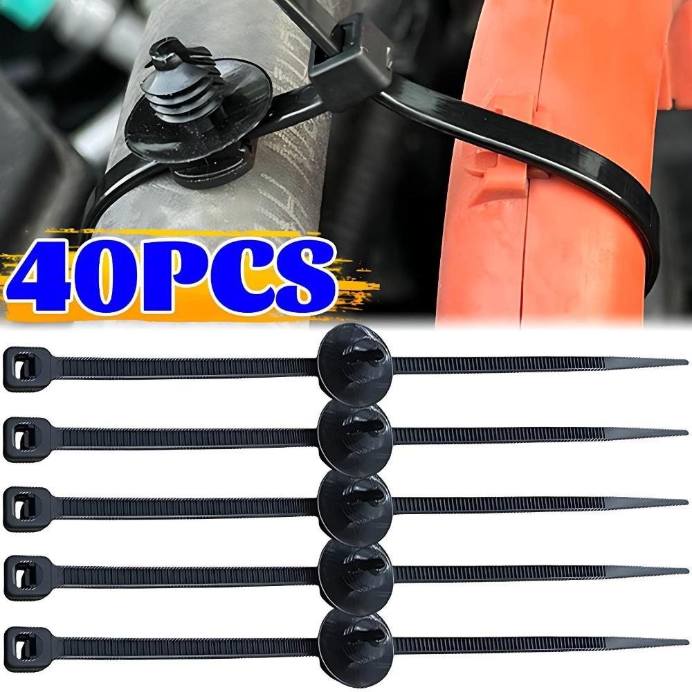 Universal Car Wiring Harness Fastener Clip Push Mount Cable Tie Nylon Zip Tie Auto Wire Loom Fixer Retainer Strap Set 15cm 20cm