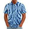 Camicia da uomo a maniche corte con bottoni e stampa leopardata, top casual estivo da resort