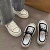 2025 Summer New Thick Slippers Fashion Casual Women Canvas Bottom Heightening Sandals Female Indoor Baotou Low Sneakers