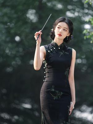 Qipao de Verano sin Mangas para Niñas 2026 - Nuevo Vestido Estilo Chino Retro Artístico