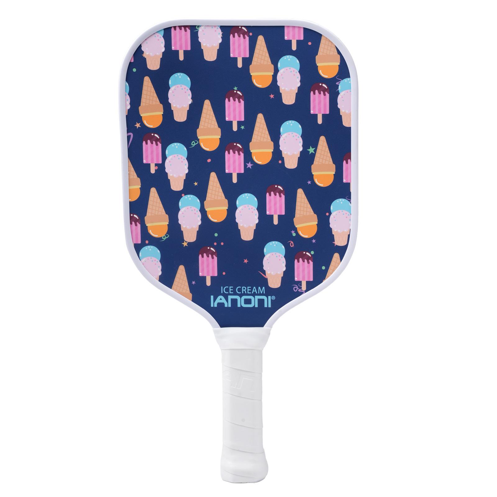 IANONI Carbon Fiber Thermoformed Pickleball Paddle 14inch Length 5.6oz Weight 13mm Fiberglass Sports Equipment Games мороженого