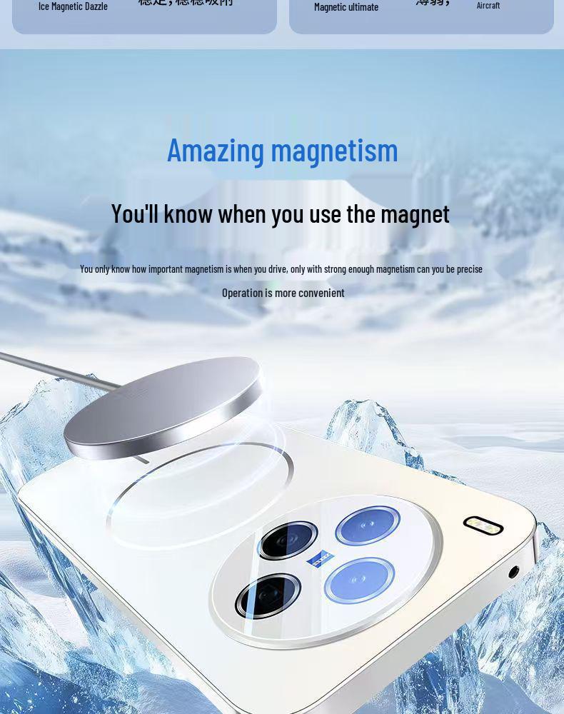 VIVOX300Pro Magnetic Frosted Case with Electroplated Laser Lens, Drop-Proof Full Coverage.