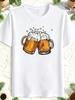 New Model Beer Cup Pattern Unisex Summer Casual TShirt Versatile Trendy Made 100 Pure Cotton With Soft Fabric And A Loose Style