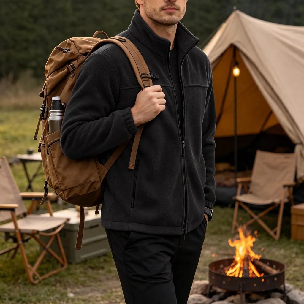 Herrenjacke mit Stehkragen für Herbst Winter Outdoor-Aktivitäten, Lässige Oberbekleidung