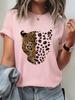 T-shirt d'été vintage pour femme avec imprimé léopard et graphique tigre, manches courtes, respirant, décontracté, col rond, vêtements pour femme