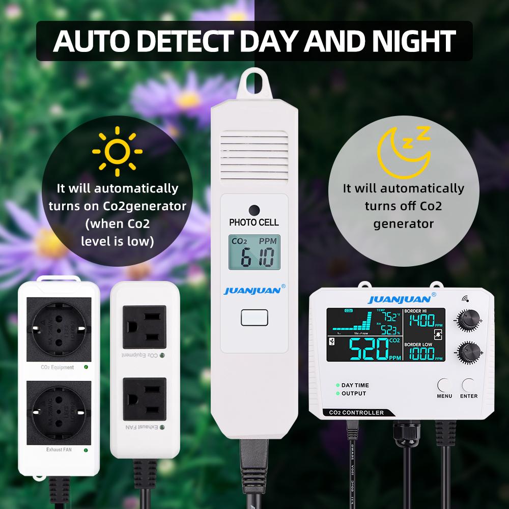 CO2 Detector for Greenhouse CO2 Monitor Controller LCD Digital Carbon Dioxide Controller CO2 Concentration Tester NDIR Sensor
