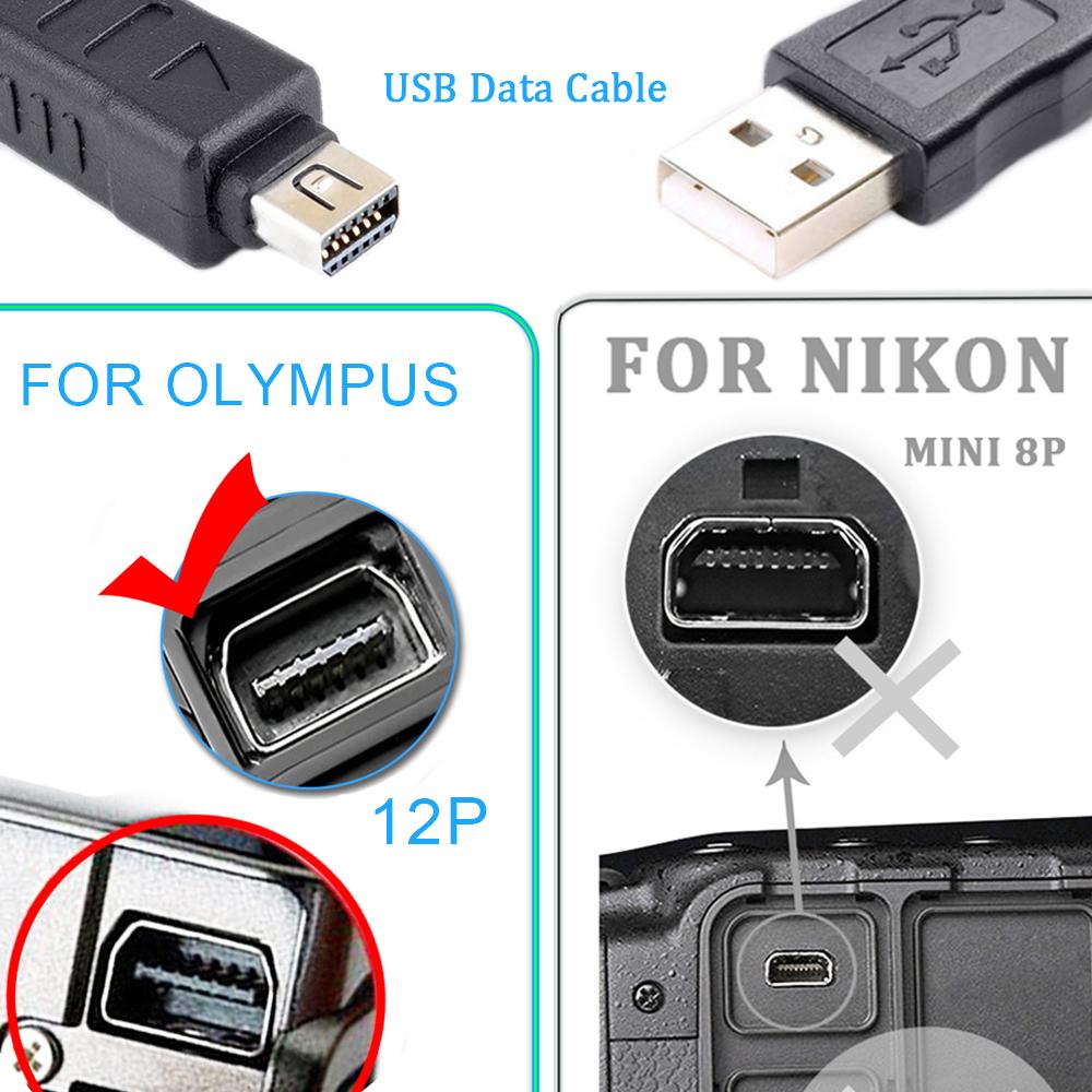 For Olympus Camera USB Data Cord CB-USB5 CB-USB6 12Pin Cable E-PL3 E450 E400 SZ-14 U1070 SZ-31MR OM-D E-M5 TG-1 Camera Cable