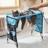 Folding Pet Grooming Hammock Anti-Scratch with Support Frame Pet Washing Station Sturdy Detachable Dog Grooming Table