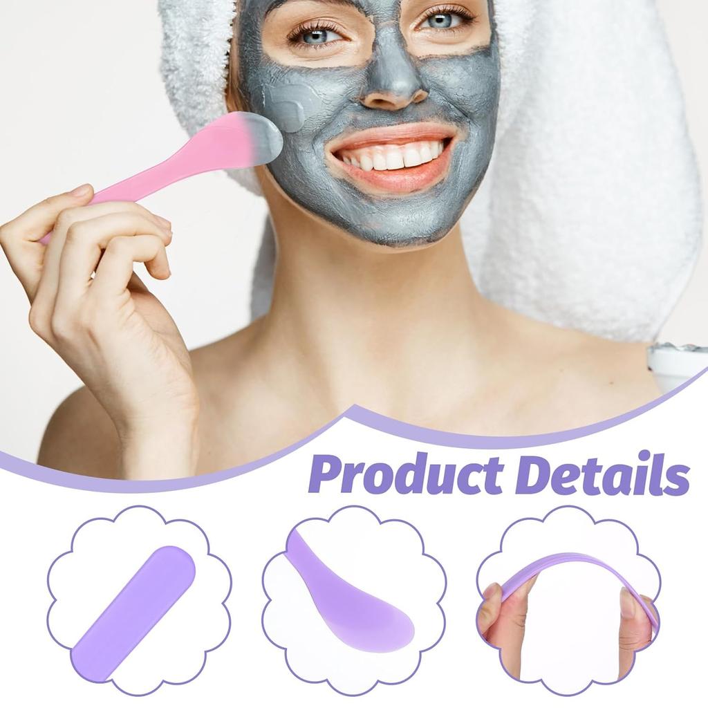 6PCS Makeup Scoops Spatulas Plastic Beauty Spoon Facial Cream Brush Reusable Cosmetic Mask Mixing Scoop Tool for Lotions Cream and Sampling Tool