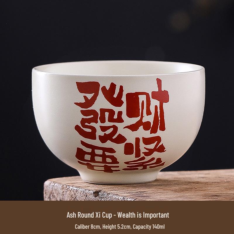 Cross-Border Ceramic Ash Ink Wash Landscape Tea Cup - Custom Logo