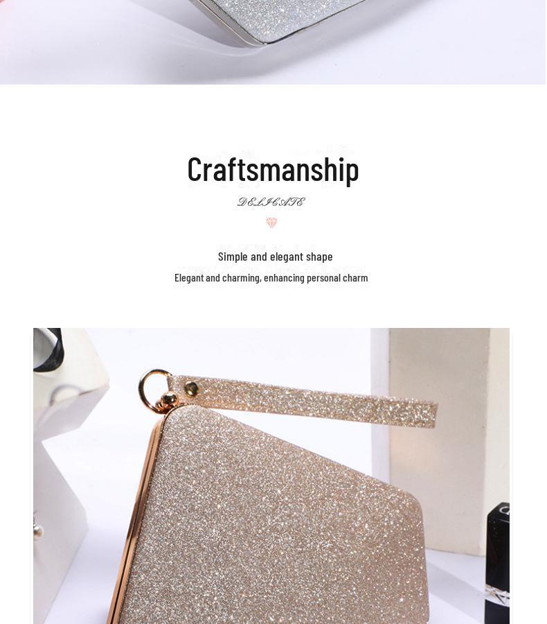 Trendy French Reflective Sequin Evening Bag – Stylish Handheld & Shoulder Bag for Weddings & Makeup