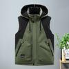 Men Plus Size Thickened Sleeveless Zipper Open Front Vest Casual Outerwear