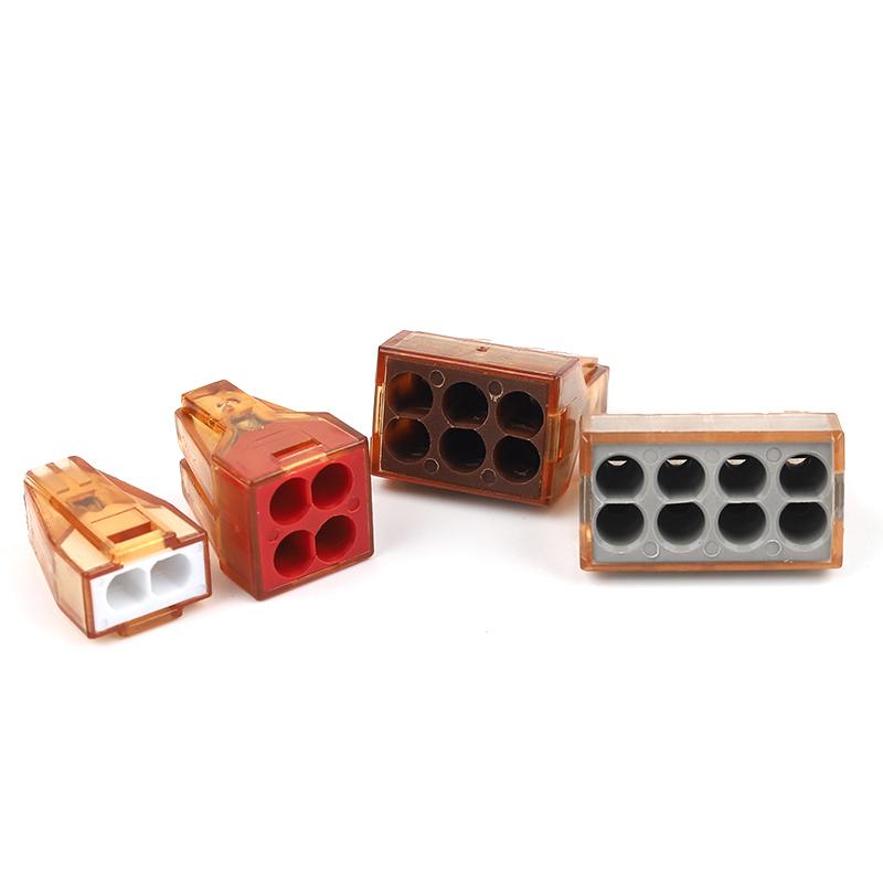 Mini Quick Splicing Wire Connector Hard Wire Straight Insertion 2/3/5/6/8pin Compact Conductor Terminal Block Junction Box