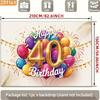 2D Happy 40th Birthday Celebration Background, Balloon & Confetti Decor
