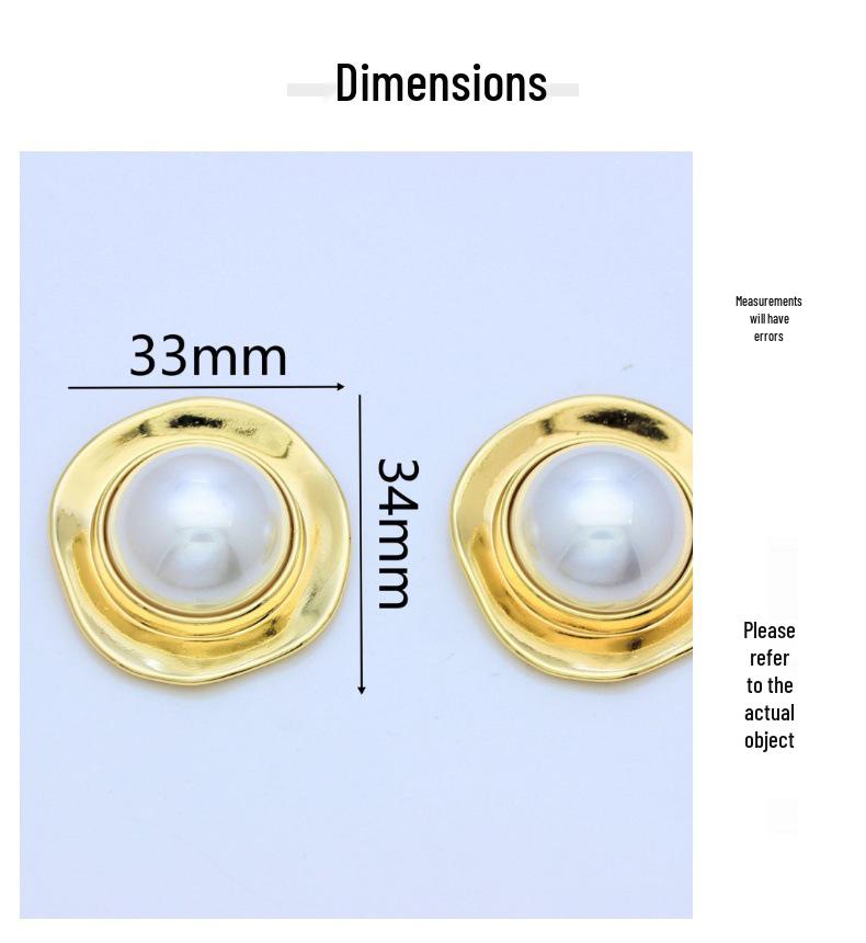 Hong Kong Retro Pearl Stud Earrings with S925 Silver Needle