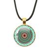 Klassische Lebensblume Seilkette Glasanhänger Halsketten Mandala Elegante und komplexe Muster Halsketten Damen Cabochon Schmuck